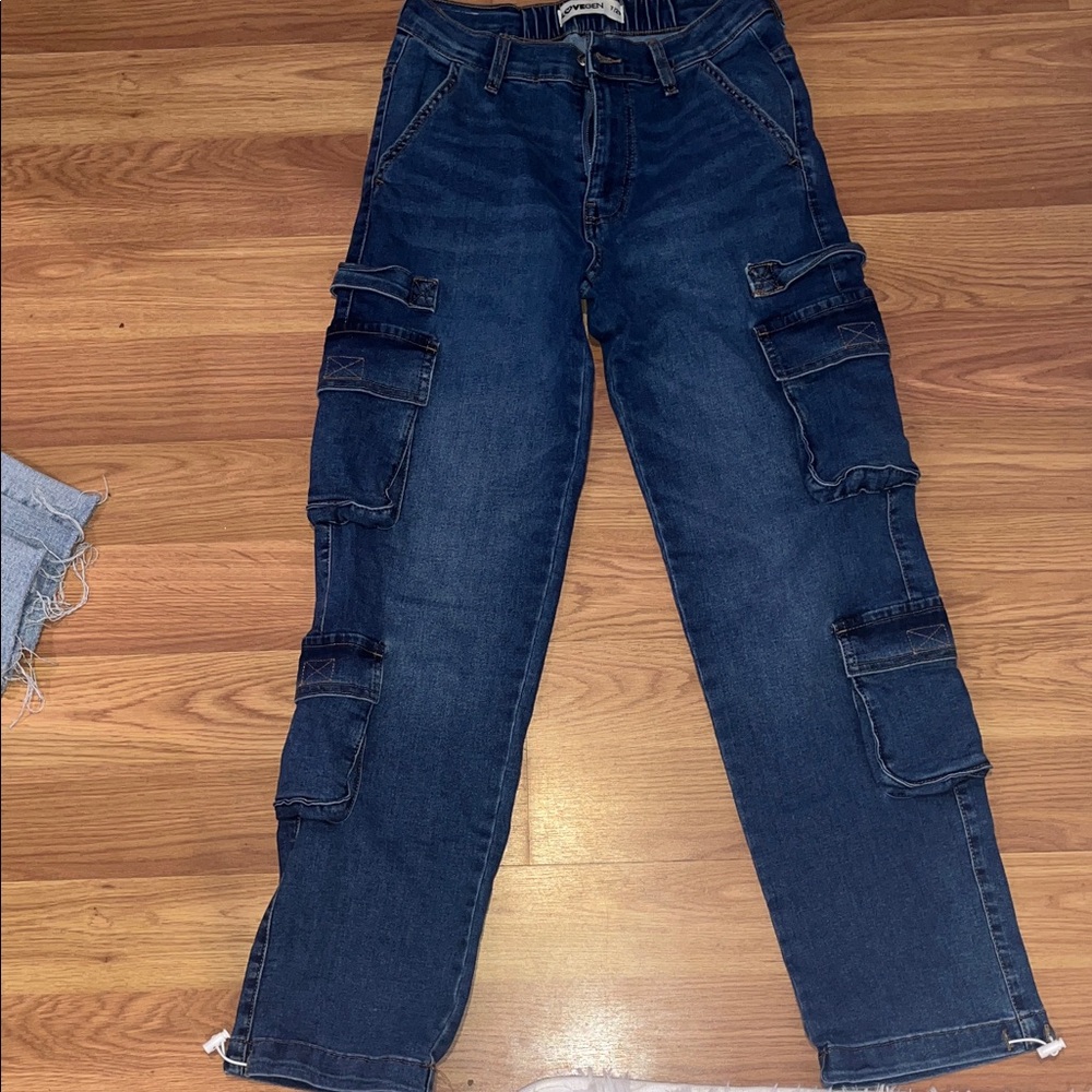 T.J.Maxx Women's Relaxed Blue Cargo Jeans